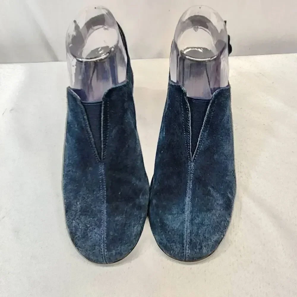 Aerosoles Heelrest Navy Suede Leather Sling Back Heel Shoes Women Size 8